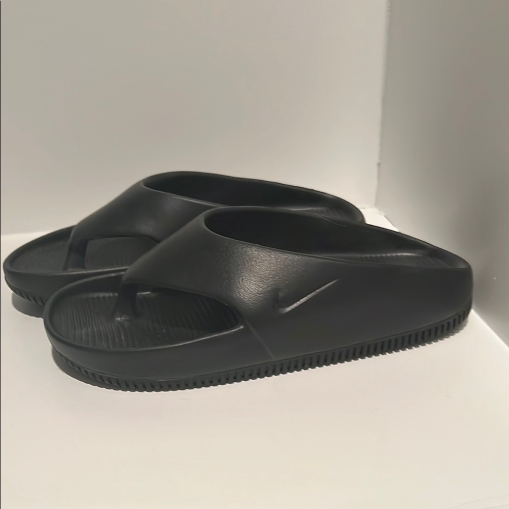 Nike Black Slide Sandals with Platform Sole